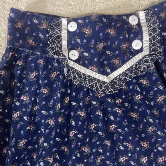 Gunne Sax Vintage 1970s Prairie Ruffle Bottom Wrap Skirt Size 13 - Picture 2 of 13